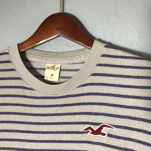 Hollister Gray & Navy Striped Thermal - Picture 2 of 4